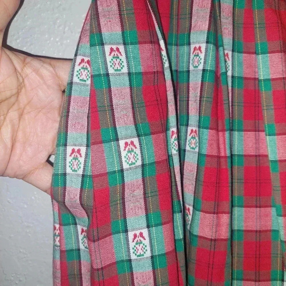 90s Bechamel Christmas Plaid Maxi Holiday Skirt Cotton Folk Skirt Red & Green 12 - Picture 7 of 10